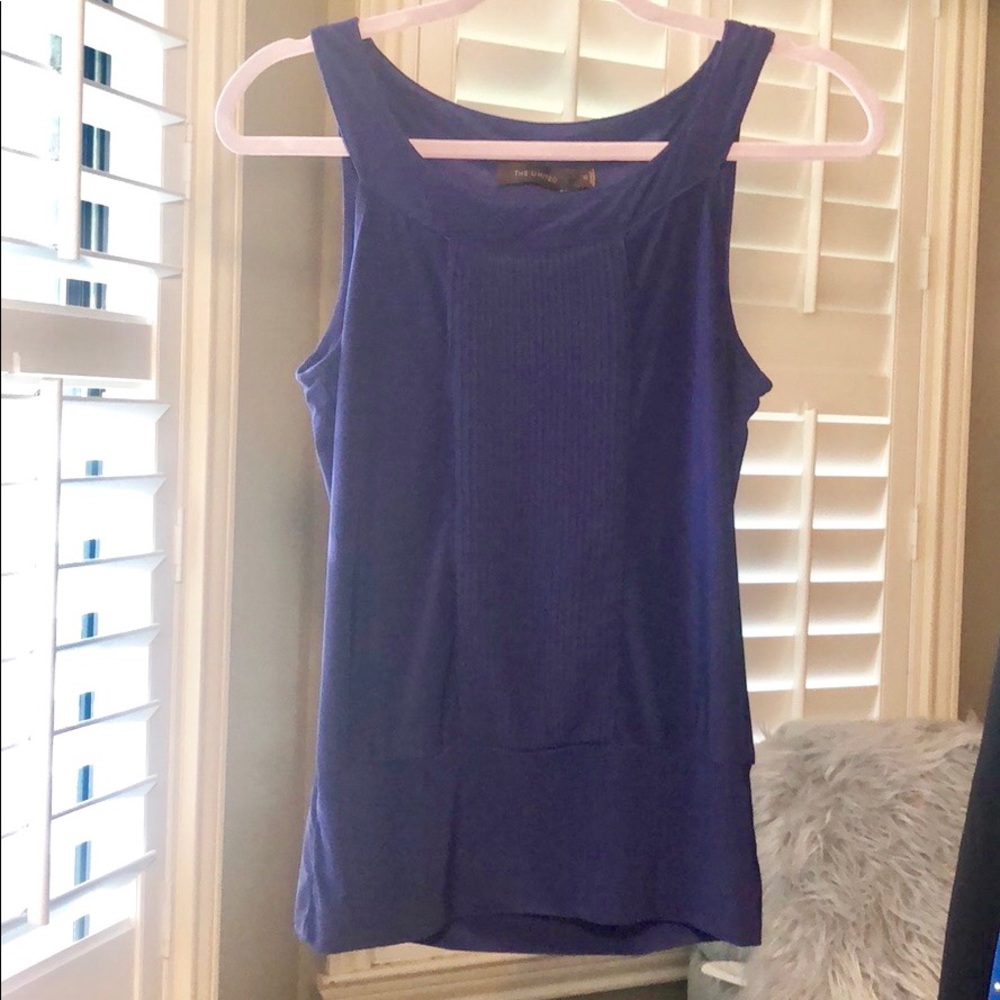 The Limited purple pleat front blouse